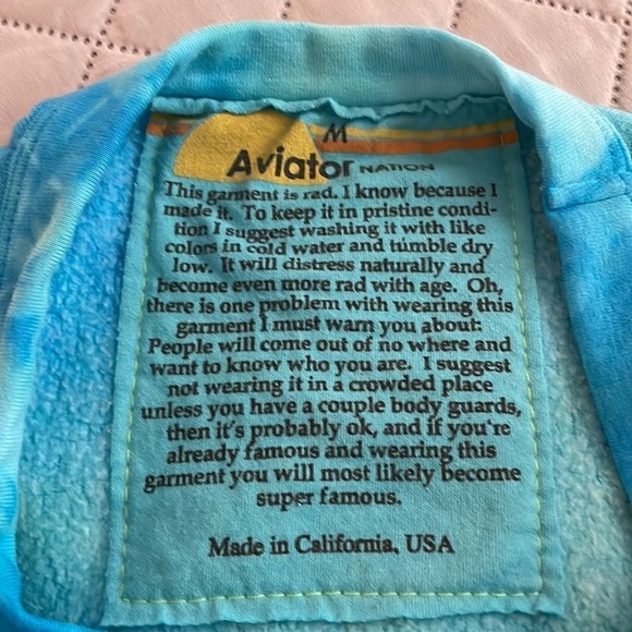 Aviator Nation Tie-Dyed Bolt Crop Sweatshirt - Medium - Picture 6 of 9